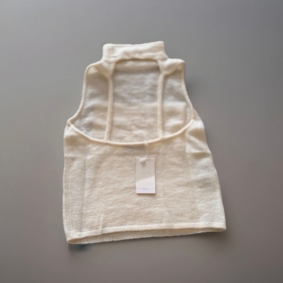 Mango OPEN BACK KNITTED TOP, Ivory, Size M, NWT - Picture 9 of 11
